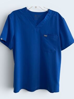 Figs MENS Royal Blue Leon Scrub Top PO# 1336 Size Large